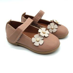 Bookee Toddler Girls Mary Jane Flats Faux Leather Hook & Loop Brown 23 US 6